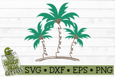 Sweet Summer Time Palm Trees SVG File SVG Crunchy Pickle 