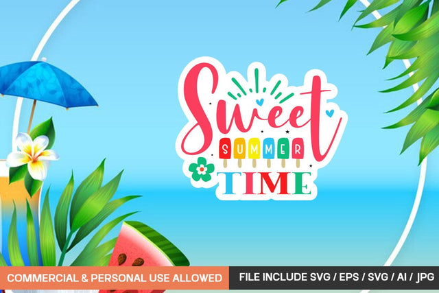 Sweet Summer Time Sticker Design SVG designmaster24 