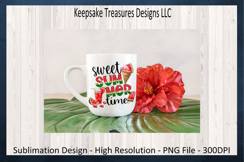 Sweet Summer Time Watermelon Sublimation PNG Design, Summer T-Shirt, Patio Summer Pillow, Summertime Home Decor, Digital Download Sublimation Keepsake Treasures Designs LLC. 