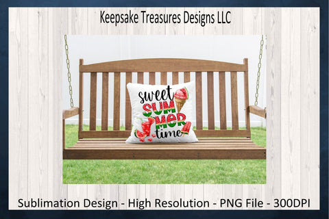 Sweet Summer Time Watermelon Sublimation PNG Design, Summer T-Shirt, Patio Summer Pillow, Summertime Home Decor, Digital Download Sublimation Keepsake Treasures Designs LLC. 