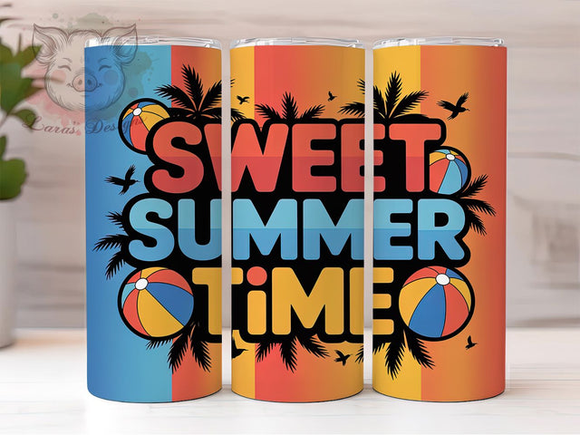 Sweet Summer Vibes 20oz Tumbler Wrap, Sweet Summer Time Sublimation, Tropical Vacation PNG, 20oz Tumbler Wrap, Coastal Lifestyle Design, Ocean Holiday Sublimation, Seaside Tropical Wrap Sublimation Lara' s Designs 