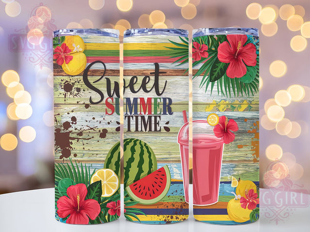 Sweet Summer Vibes Tumbler Wrap, Sweet Summer Tumbler Wrap, 20oz Sublimation Tumbler, Tropical Beach Tumbler, Warm Weather Design, Fun in the Sun Tumbler, Ice Cold Drink Tumbler Sublimation SvggirlplusArt 