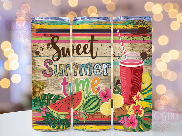 Sweet Summer Vibes Tumbler Wrap, Sweet Summer Tumbler Wrap, 20oz Sublimation Tumbler, Tropical Beach Tumbler, Warm Weather Design, Fun in the Sun Tumbler, Ice Cold Drink Tumbler Sublimation SvggirlplusArt 