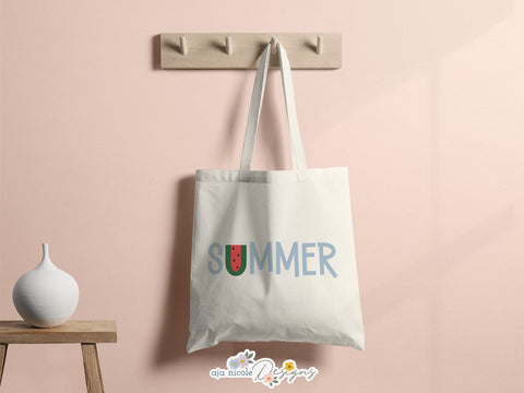 Sweet Summer Vibes - Watermelon Word Art SVG Cut File SVG Aja Nicole Designs 