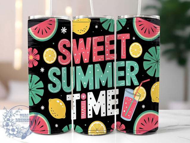 Sweet Summertime Beach Tumbler Wrap, Sweet Summertime Design, 20oz Sublimation Wrap, Beach Vibes Tumbler, Bright Summer Cup, Tropical Tumbler Design, Fun Summer Wrap Sublimation ToriDesigns 