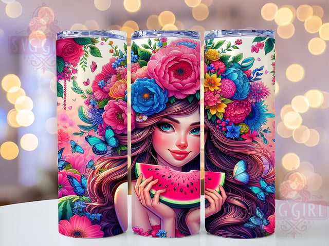 Sweet Summertime, One in a Melon, Tropical Tumbler, 20oz PNG, Watermelon Design, Sublimation Art, Cute Drinkware Sublimation SvggirlplusArt 