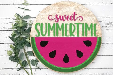 Sweet Summertime Round Sign SVG PNG DXF EPS Cut File - Cricut & Silhouette Design SVG Silhouette School Blog Design Shop 