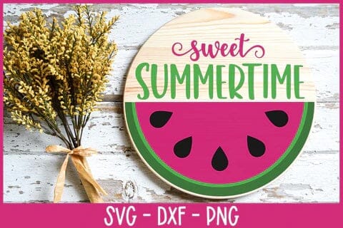 Sweet Summertime Round Sign SVG PNG DXF EPS Cut File - Cricut & Silhouette Design SVG Silhouette School Blog Design Shop 