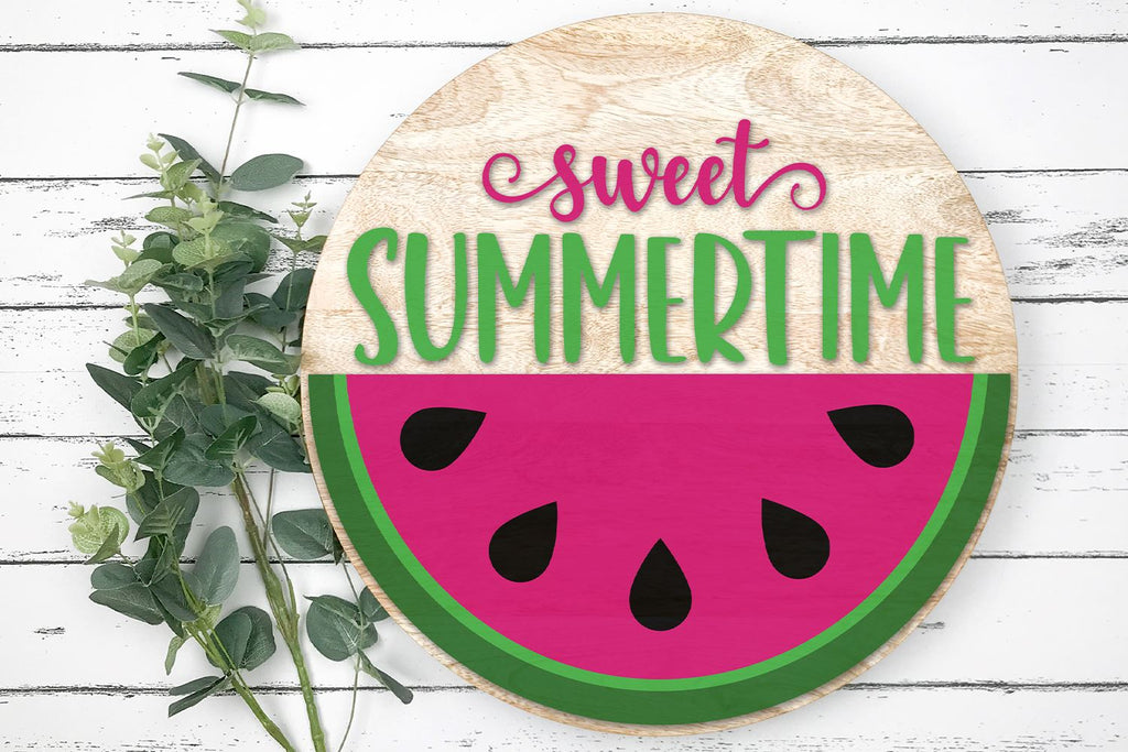 Sweet Summertime Round Sign SVG - So Fontsy