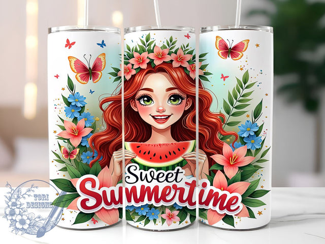 Sweet Summertime, Summer Tumbler, 20oz Wrap, Sublimation Design, Summer Vibes, Digital Download, Beach Lover Gifts Sublimation ToriDesigns 