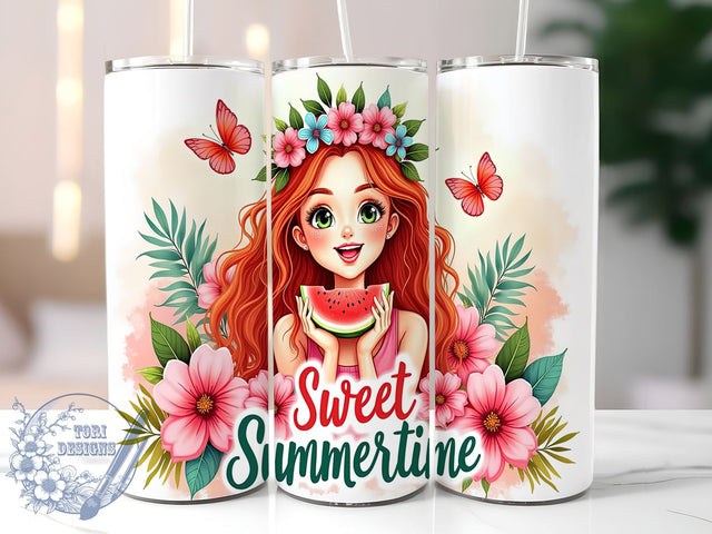 Sweet Summertime, Summer Tumbler, 20oz Wrap, Sublimation Design, Summer Vibes, Digital Download, Beach Lover Gifts Sublimation ToriDesigns 
