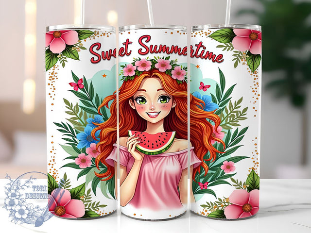 Sweet Summertime, Summer Tumbler, 20oz Wrap, Sublimation Design, Summer Vibes, Digital Download, Beach Lover Gifts Sublimation ToriDesigns 