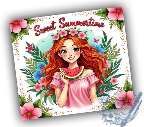 Sweet Summertime, Summer Tumbler, 20oz Wrap, Sublimation Design, Summer Vibes, Digital Download, Beach Lover Gifts Sublimation ToriDesigns 