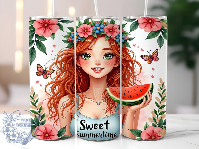 Sweet Summertime, Summer Tumbler, 20oz Wrap, Sublimation Design, Summer Vibes, Digital Download, Beach Lover Gifts Sublimation ToriDesigns 