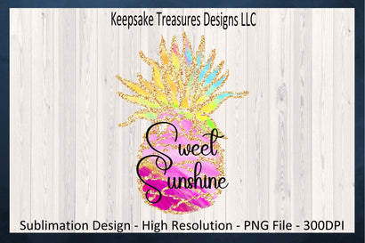 Sweet Sunshine Sublimation PNG Design, Glitter Pineapple, Summer T-Shirt, Summertime Home Decor, Digital Download, PNG Printable Sublimation Keepsake Treasures Designs LLC. 