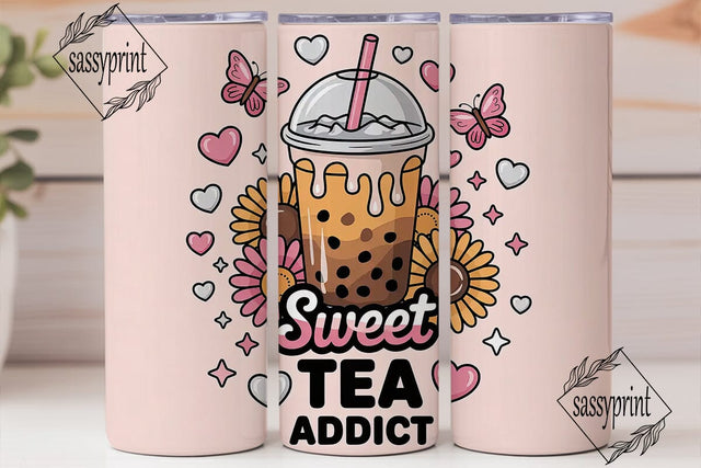 Sweet Tea Addict 20oz Tumbler Wrap Sublimation sassyprint 