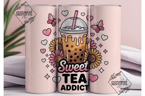 Sweet Tea Addict 20oz Tumbler Wrap Sublimation sassyprint 