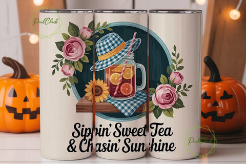 Sweet Tea & Sunshine 20oz Tumbler Sublimation PixelChick 