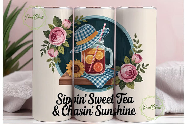 Sweet Tea & Sunshine 20oz Tumbler Sublimation PixelChick 