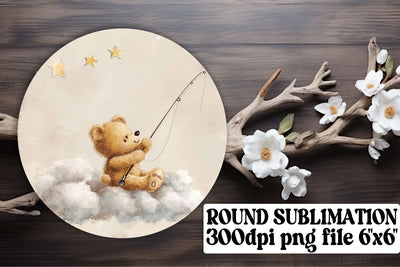 Sweet Teddy Bear Circle Ornament Delights Sublimation afrosvg 