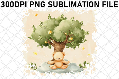 Sweet Teddy Bear Watercolor Illustrations Pack for Crafting Joy Sublimation afrosvg 