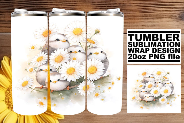 Sweet Tweet Watercolor Tumbler Art Sublimation afrosvg 