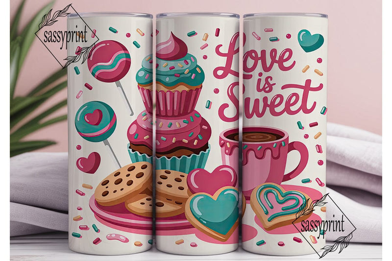 Sweet Valentine Treats 20oz Tumbler Wrap Sublimation sassyprint 