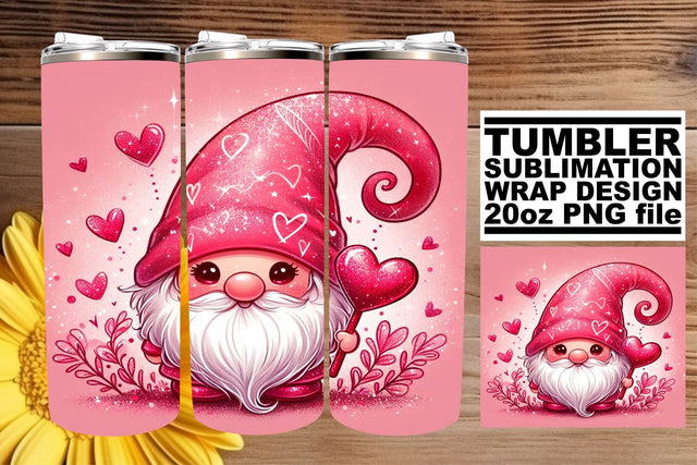 Sweet Valentine's Gnome Hugs Wrap Sublimation afrosvg 
