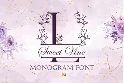 Sweet Vine Monogram Font Dm Letter Studio 