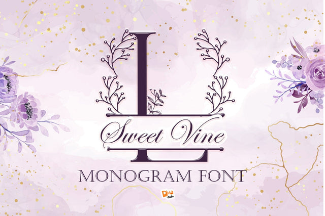 Sweet Vine Monogram Font Dm Letter Studio 