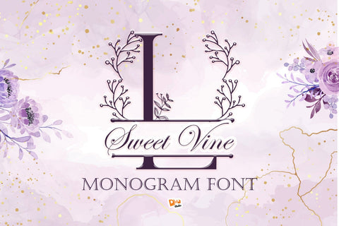 Sweet Vine Monogram Font Dm Letter Studio 