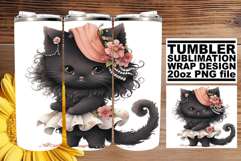 Sweet Watercolor Cat Lover Tumbler Wrap Sublimation Collection Sublimation afrosvg 