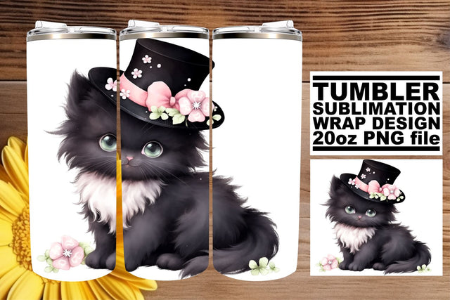 Sweet Watercolor Cat Lover Tumbler Wrap Sublimation Pack Sublimation afrosvg 