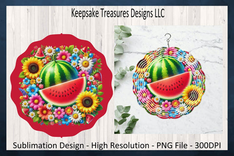 Sweet Watermelon Wind Spinner - Summer PNG Wind Spinner - Summer Fruit Wind Spinner-Sublimation Png Printable Sublimation Keepsake Treasures Designs LLC. 