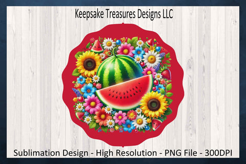 Sweet Watermelon Wind Spinner - Summer PNG Wind Spinner - Summer Fruit Wind Spinner-Sublimation Png Printable Sublimation Keepsake Treasures Designs LLC. 