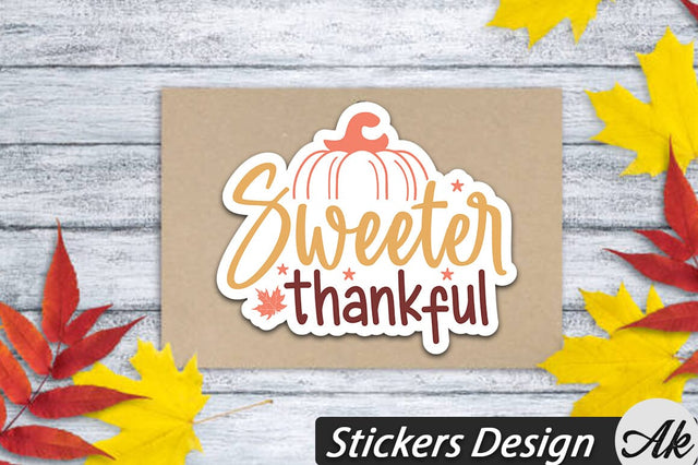 Sweeter Thankful Stickers Design SVG akazaddesign 