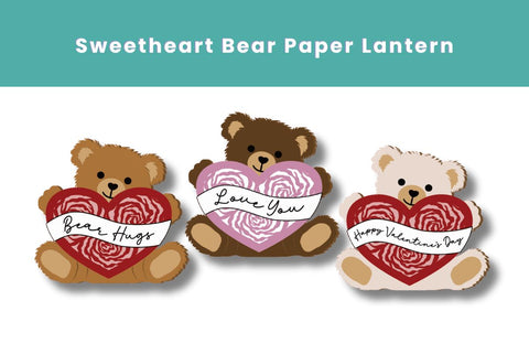 Sweetheart Bear Paper Lanter 3D SVG SVG Dots-A-Lot 