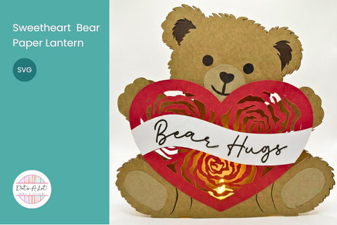 Sweetheart Bear Paper Lanter 3D SVG SVG Dots-A-Lot 