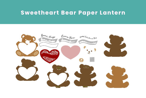Sweetheart Bear Paper Lanter 3D SVG SVG Dots-A-Lot 
