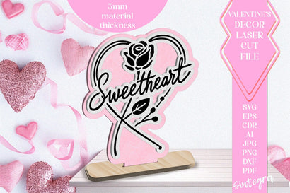 Sweetheart Love Valentine Ornament Laser Cut SVG v1 SVG Sintegra 