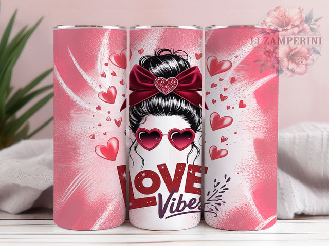 Sweetheart Messy Bun Valentine Tumbler, Messy Bun Design, Love Theme Gift, Romantic Cup Present, Girly Valentine Gift, Heart Design Cup, Sublimation Template Sublimation Li Zamperini 