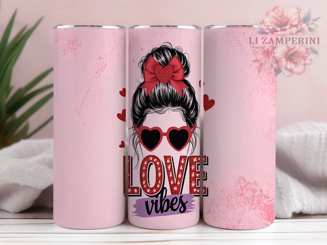 Sweetheart Messy Bun Valentine Tumbler, Messy Bun Design, Love Theme Gift, Romantic Cup Present, Girly Valentine Gift, Heart Design Cup, Sublimation Template Sublimation Li Zamperini 