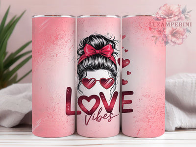 Sweetheart Messy Bun Valentine Tumbler, Messy Bun Design, Love Theme Gift, Romantic Cup Present, Girly Valentine Gift, Heart Design Cup, Sublimation Template Sublimation Li Zamperini 