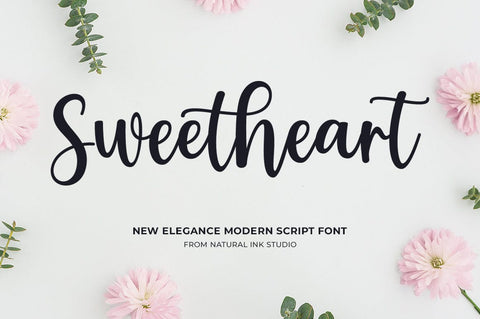 Sweetheart Script Font Studio Natural Ink 