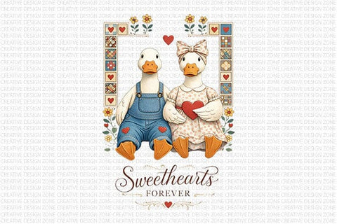 Sweethearts Forever Duck PNG | Cute Valentine Couple Sublimation SVG BillahCrafts 