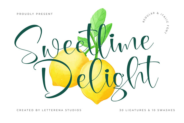 Sweetlime Delight - Beautiful Handwritten Font Font Letterena Studios 