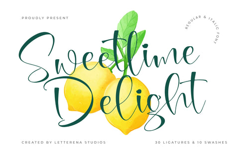 Sweetlime Delight - Beautiful Handwritten Font Font Letterena Studios 
