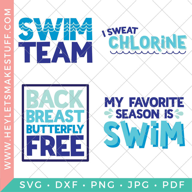 Swim Team Bundle SVG Hey Let's Make Stuff 