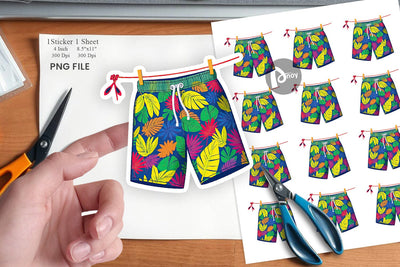 Swim Trunks Sticker Sublimation artnoy 