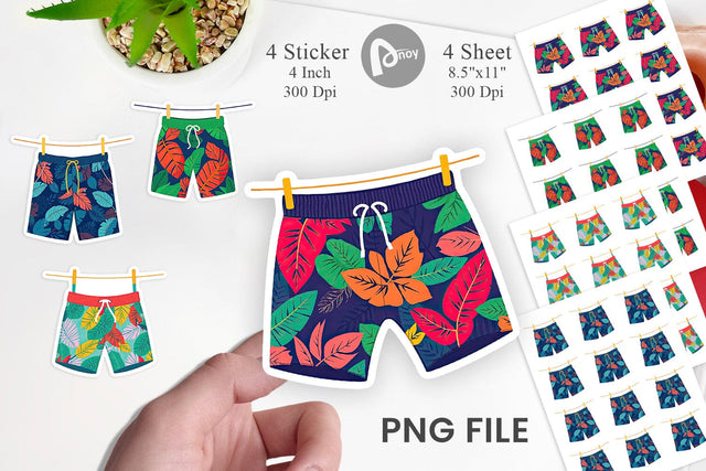 Swim Trunks Sticker Sublimation artnoy 